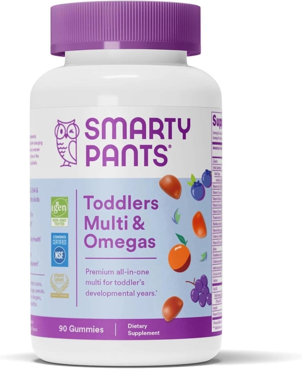SmartyPants Toddler Multi & Omegas Multivitamin 90 Gummies EXP 04/2026 Fruity